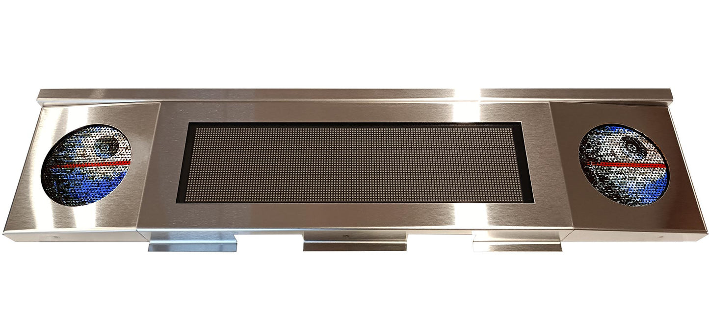 Data East Replacement Pinball Speaker Display Panel - Reflective Brushed Stainless Steel