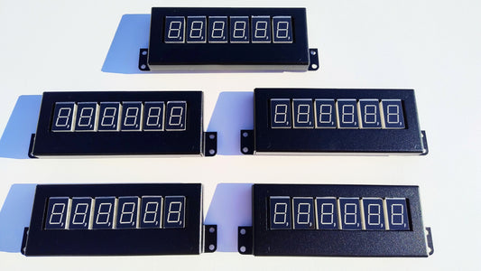 Set of 5 Bally Stern 6 Digit LED Display With Steel Mounting Frame AS-2518-15 / AS-2518-21 / A-434 / DA-100